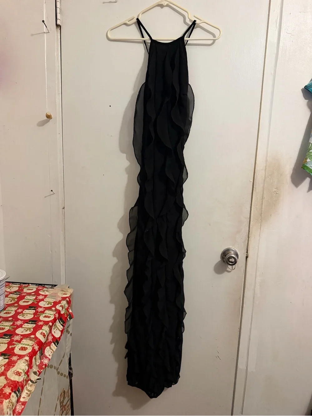 shein elegant ruffle long dress